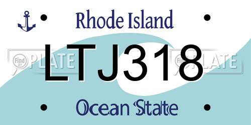 LTJ318 Rhode Island License Plate