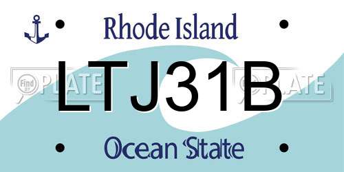 LTJ31B Rhode Island License Plate