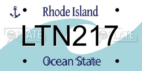 LTN217 Rhode Island License Plate