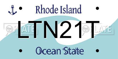 LTN21T Rhode Island License Plate
