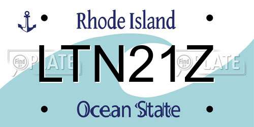 LTN21Z Rhode Island License Plate