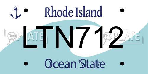 LTN712 Rhode Island License Plate