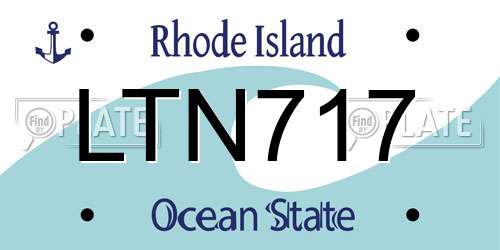 LTN717 Rhode Island License Plate