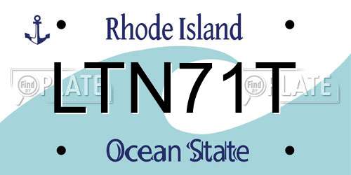 LTN71T Rhode Island License Plate