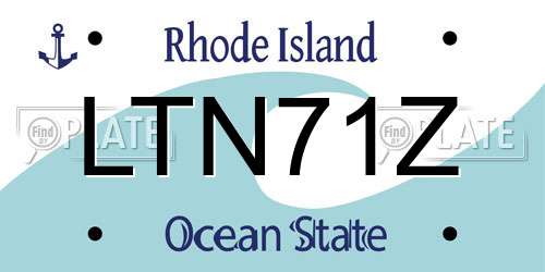 LTN71Z Rhode Island License Plate