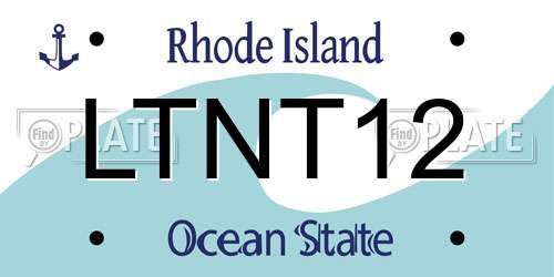 LTNT12 Rhode Island License Plate
