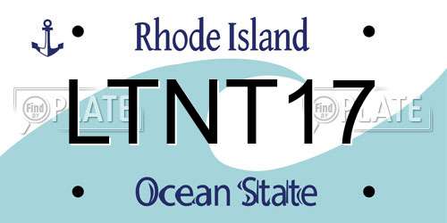 LTNT17 Rhode Island License Plate