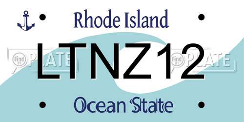 LTNZ12 Rhode Island License Plate