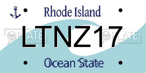 LTNZ17 Rhode Island License Plate