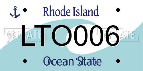 LTO006 Rhode Island License Plate