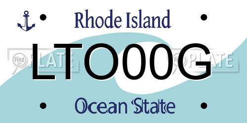 LTO00G Rhode Island License Plate