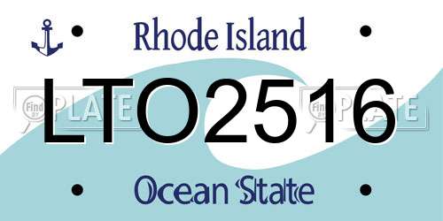 LTO2516 Rhode Island License Plate