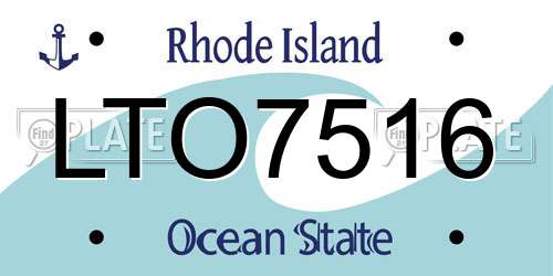 LTO7516 Rhode Island License Plate