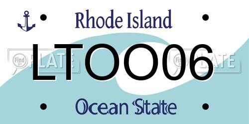 LTOO06 Rhode Island License Plate