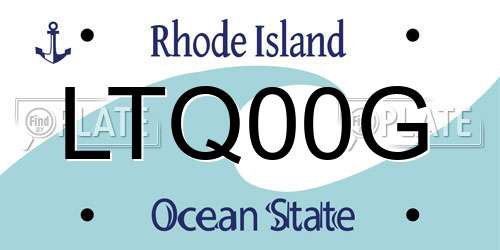 LTQ00G Rhode Island License Plate