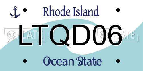 LTQD06 Rhode Island License Plate