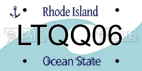 LTQQ06 Rhode Island License Plate