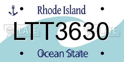 LTT3630 Rhode Island License Plate