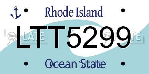 LTT5299 Rhode Island License Plate
