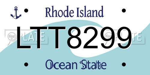 LTT8299 Rhode Island License Plate