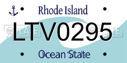 LTV0295 Rhode Island License Plate