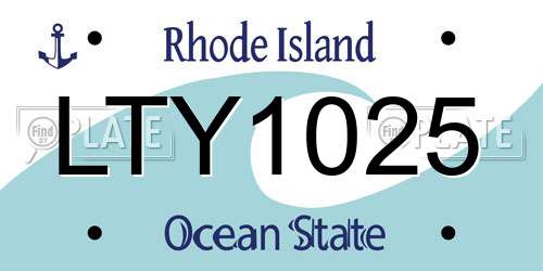 LTY1025 Rhode Island License Plate