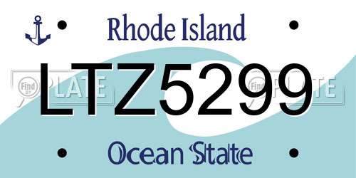 LTZ5299 Rhode Island License Plate