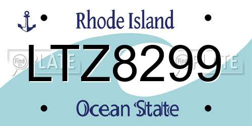 LTZ8299 Rhode Island License Plate