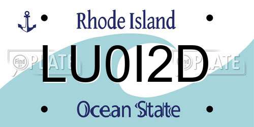 LU0I2D Rhode Island License Plate