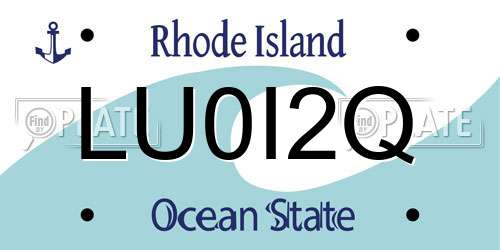 LU0I2Q Rhode Island License Plate