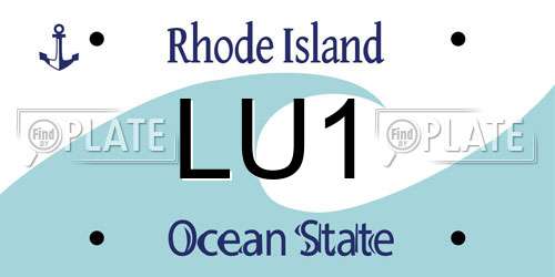 LU1 Rhode Island License Plate