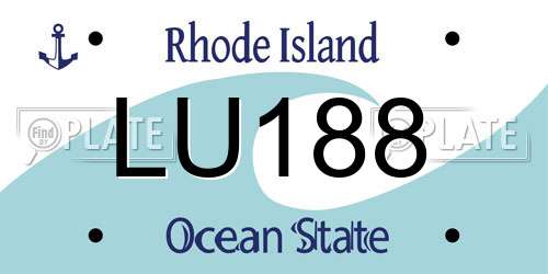 LU188 Rhode Island License Plate