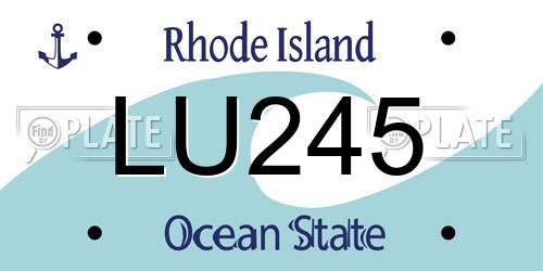 LU245 Rhode Island License Plate