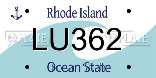 LU362 Rhode Island License Plate