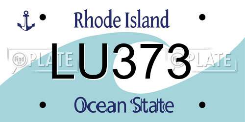 LU373 Rhode Island License Plate