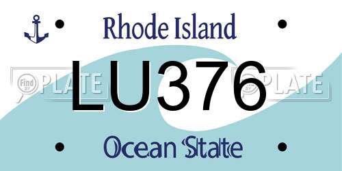 LU376 Rhode Island License Plate