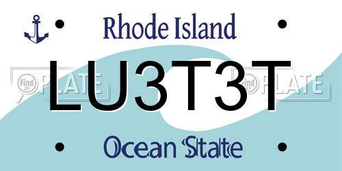 LU3T3T Rhode Island License Plate