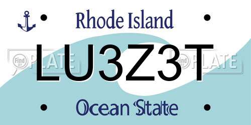 LU3Z3T Rhode Island License Plate