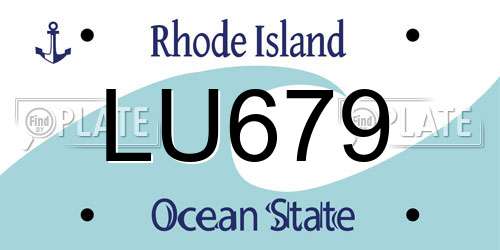 LU679 Rhode Island License Plate