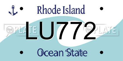 LU772 Rhode Island License Plate