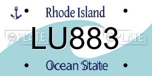 LU883 Rhode Island License Plate