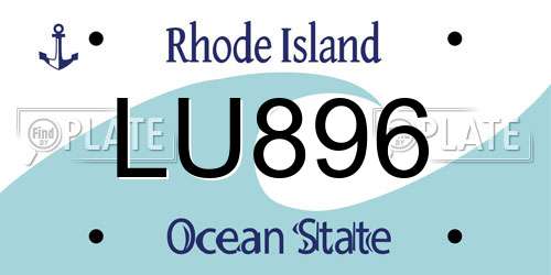 LU896 Rhode Island License Plate