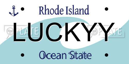 LUCKYY Rhode Island License Plate