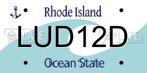 LUD12D Rhode Island License Plate