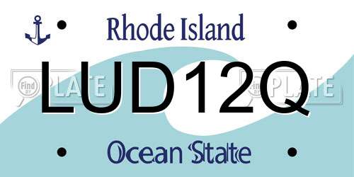 LUD12Q Rhode Island License Plate