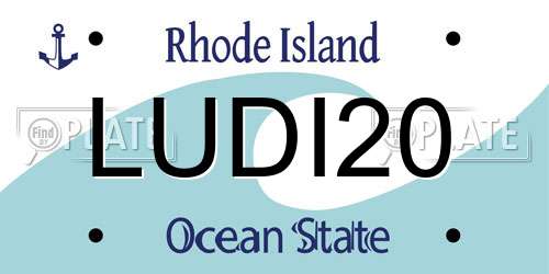 LUDI20 Rhode Island License Plate