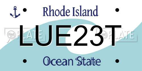 LUE23T Rhode Island License Plate
