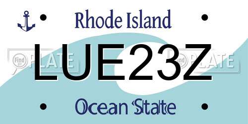 LUE23Z Rhode Island License Plate