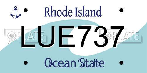 LUE737 Rhode Island License Plate