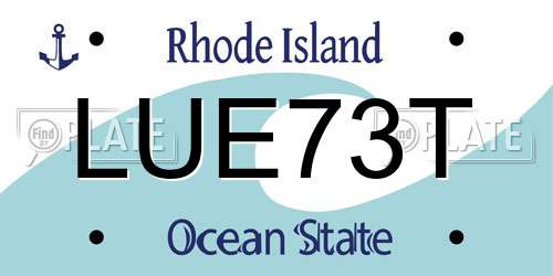 LUE73T Rhode Island License Plate